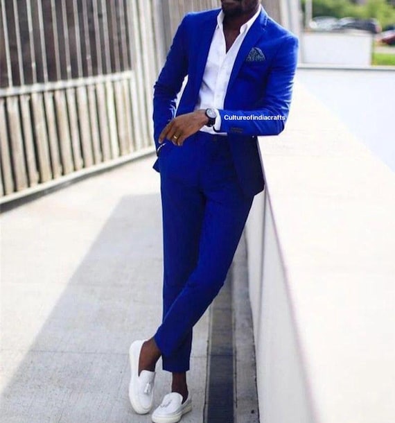 blue and white dress code for men Royal Cotton Suit, Groomsmen Wedding Attire Versatile Style prom dress designers new york 10 Iconic Little Black Sizes for daughter's dress:62 cm