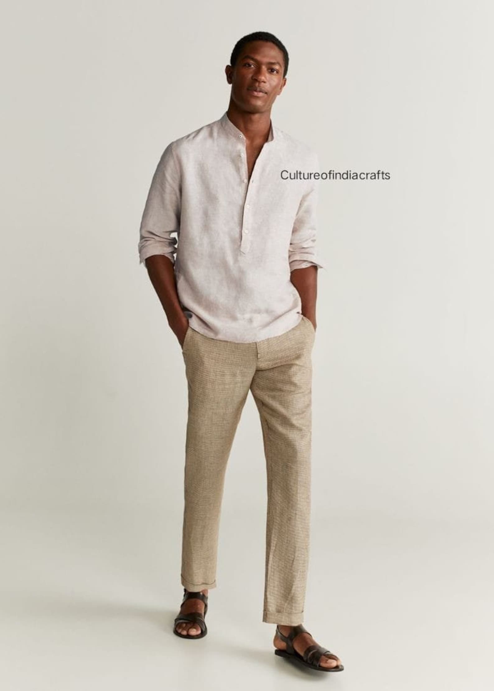 Linen Shirt Indian Shirt Mens button up Mens Clothing Etsy