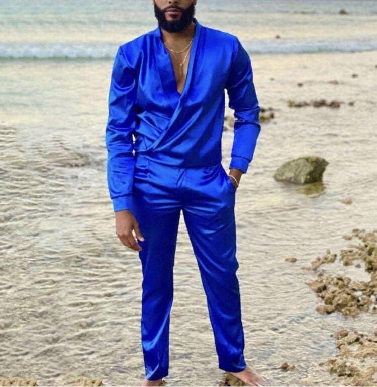 Silk mens jumpsuit sale