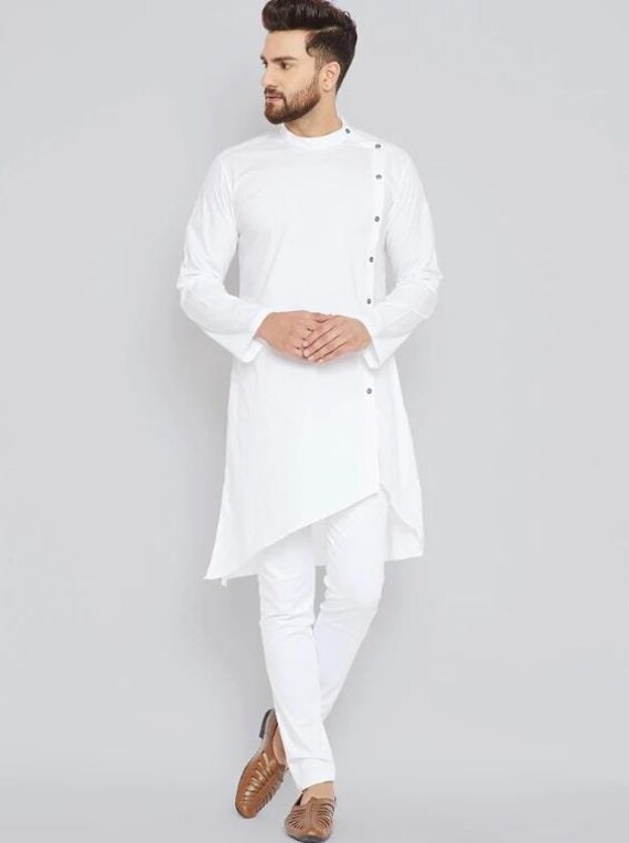 Kurta Indian Ethnic Kurta Mens Kurta Mens Clothing White | Etsy