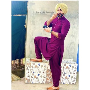Kurta shalwaar, Indian Ethnic Kurta, Mens Kurta, Mens Clothing, Purple Color High Quality Party,Wedding, home wear kurta Plus Size available