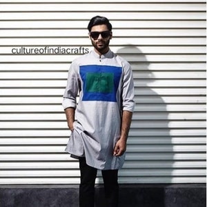 Kurta, Indian Ethnic Kurta, Mens Kurta, Mens Clothing, Grey Color, High Quality Party wear Kurta home wear kurta plus size available,