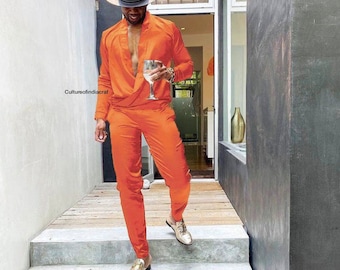 Afrikansk herroutfit i satin, herrkläder, afrikanskt mode, alla färger tillgängliga.