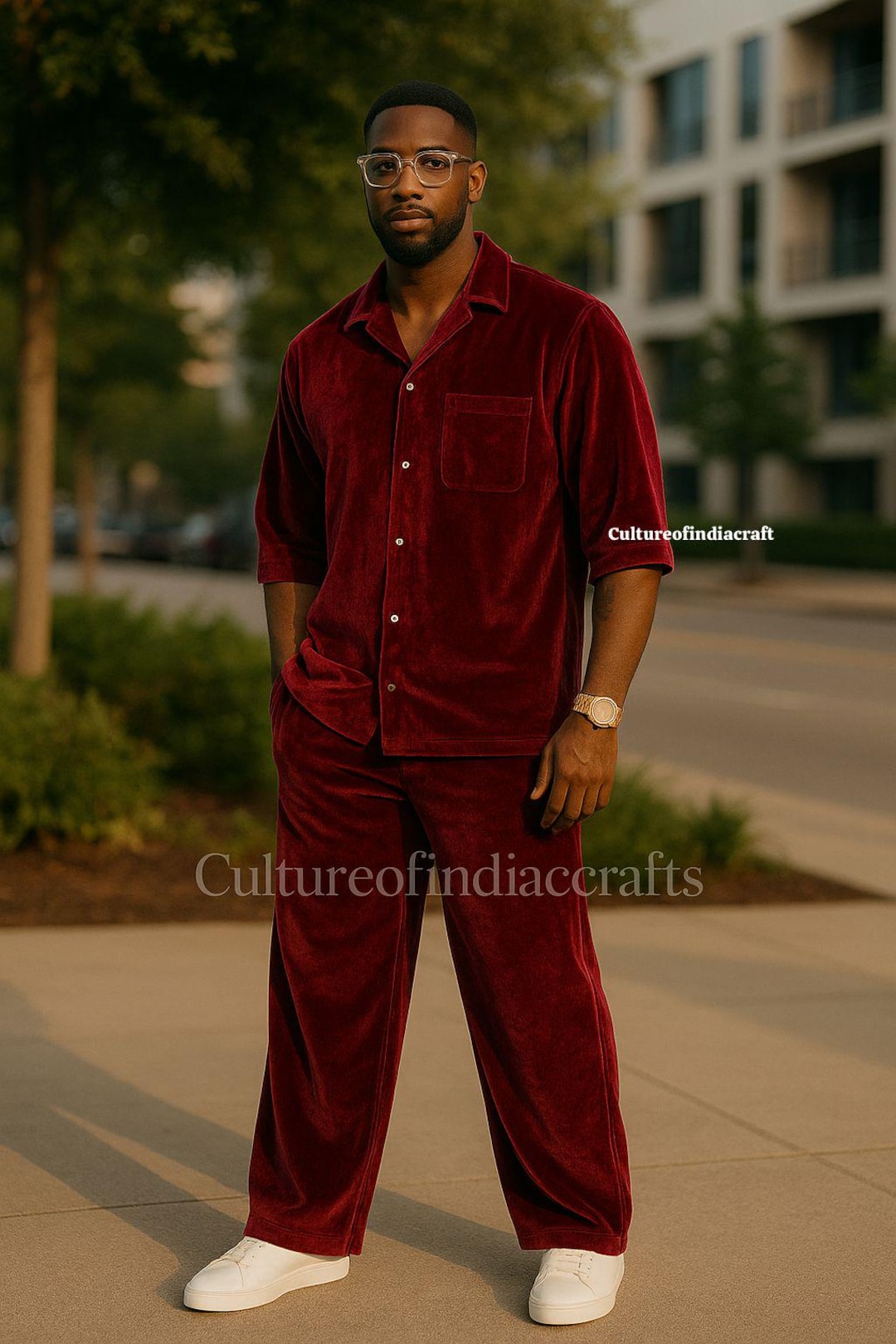 Generisch Camicia da uomo in raso di seta lucida tinta unita con maniche lunghe elasticizzate, colore rosso, Colore: rosso, 3XL