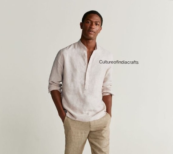 Men s Indian Button Up Shirt