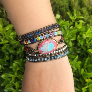 Jasper Bracelet Natural stone Bracelet Beaded bracelet Wrap Bracelet Boho Bracelet