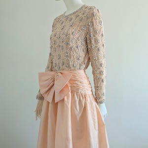 Vintage Cyreld Paris Couture Dress | Silk Taffeta Beaded Gown