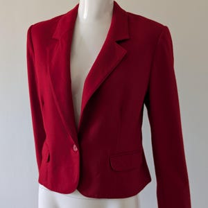 Vintage 1980s Pendleton Pure Virgin Wool Cherry Red Blazer Petite Sizing, Pendleton Woolen Mills Portland Oregon Suit Jacket