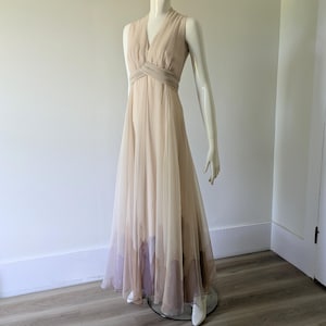 Vintage 1970-tals akvarell chiffongklänning Berna indette Designs