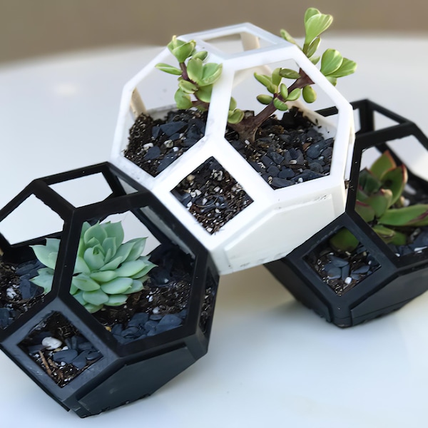 3D-printbestand stl, pot, vaas, plantenbak, zeshoek