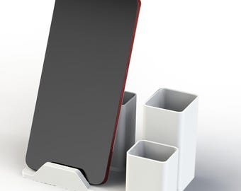 3D Print File Stl, Desk Organizer, Phone Holder, Pen Holder