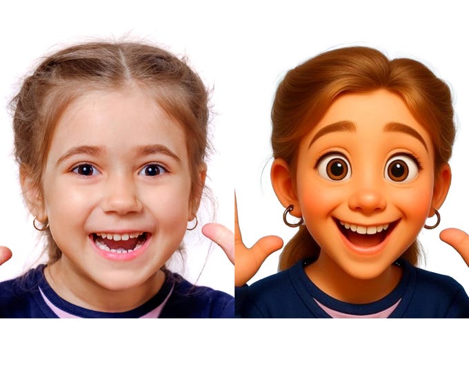Personalized, Pixar Style, Custom Cartoon Digital File, Photo to Cartoon, Picture Edition, 3D