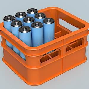 3D Print File Stl, AAA Battery Crate, Mini Container
