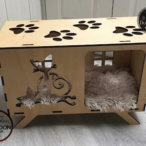 Cute Cat House Piani vettoriali tagliati al laser Pet House Download istantaneo