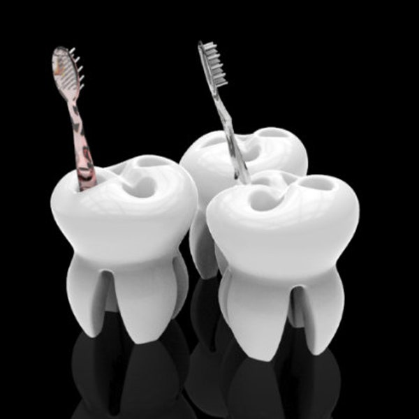 3D Print File Stl, Tooth Shaped Toothbrush Holder