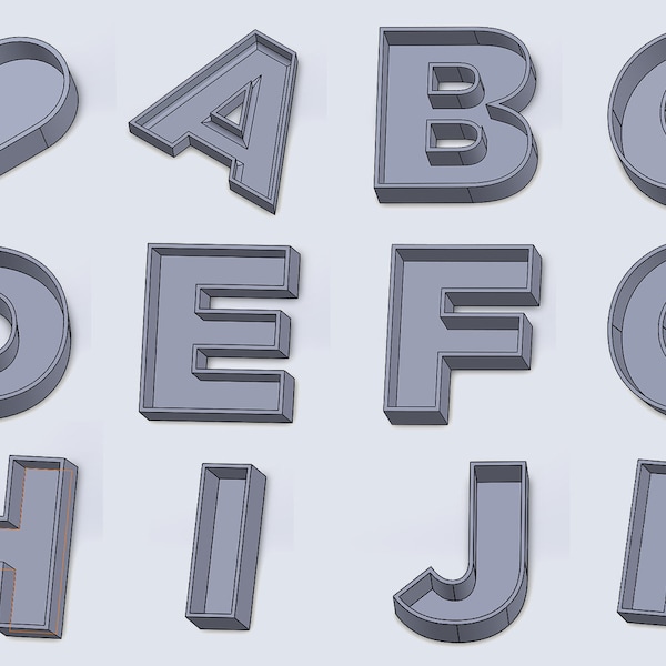3D Print File Stl, 26 Letter Alphabet Pot, Vase, Hearth Pot