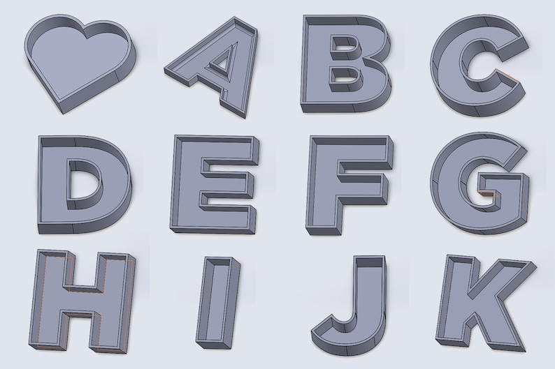 3D Print File Stl, 26 Letter Alphabet Pot, Vase, Hearth Pot image 1