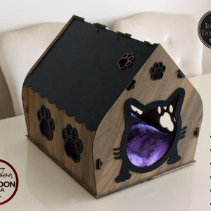 Cute Cat House Lasergesneden vectorplannen Pet House Instant download