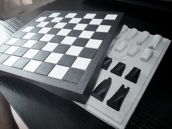 STL file practical and design chess board ♟️・3D printable model