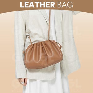 Leather Tote, Leather Bag, Genuine Leather Clutch Bag, Elegant Evening Handbag for Women, Leather Purse Available in Multiple Colors