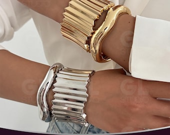 Wide Metal Bangles, Gold Bangles, Cuff Bracelets, Wide Bangles, Chunky Bracelet, Bracelet Set,Wide Bracelet,Gold Bracelet,Wide Gold Bracelet