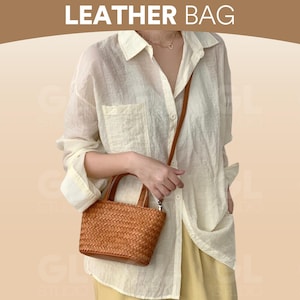 Handcrafted Woven Leather Tote Bag, Small & Soft Genuine Leather Hobo Bag for Women, Handmade Ladies Purse,Handwoven Leather Bag,Leather Bag