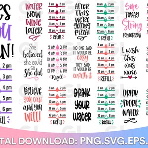 Water Tracker Bundle, Water Tracker SVG, Bouteille d’eau svg, dxf, Water Tracker SVG Bundle, Boire plus d’eau svg, Fitness svg, Drink up svg