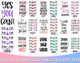 Water Tracker Bundle, Water Tracker SVG, Water Bottle svg, dxf, Water Tracker SVG Bundle, Drink More Water svg, Fitness svg, Drink up svg