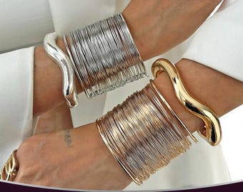 Gold Bangles, Wide Metal Bangles, Wide Gold Bracelet, Wide Bangles, Chunky Bracelet, Cuff Bracelets,Bracelet Set,Wide Bracelet,Gold Bracelet
