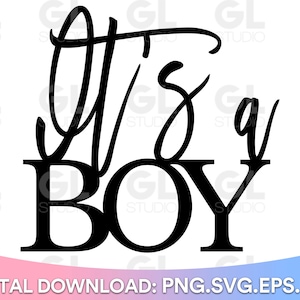 Het is A Boy svg, Cake Topper svg, Its A Boy Cake Topper SVG, Baby Shower svg, dxf, png, Gender Reveal SVG, Team Pnik svg, Baby Quote svg
