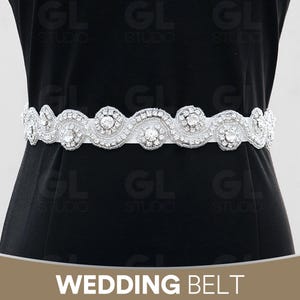 Thin Wedding Belt, Beaded Part Bridal Sash Belt, Rhinestone Wedding Sash Belt, Simplicity Belt, Bridesmaid Belt, Crystal Belt, Tie on Belt