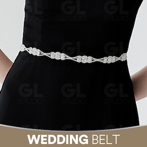 Thin Rhinestone Belt, Bridal Belt, Bridal sash, Wedding Dress Belt, Wedding Belt, Bridesmaid Belt, Crystal Belt, Tie on Belt, Silver Belt