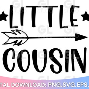 Little Cousin svg, Cousin Crew SVG, Cousin svg, png, Cousin Squad SVG, Promu à Little Cousin svg, Cousin Quote svg, Nouveau dans l’équipage svg