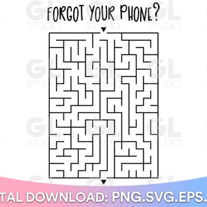 Forget Your Phone Maze Sign svg, Forget Your Phone svg, Bathroom Sign SVG, Bathroom svg, dxf, png, Sign making svg, Sign svg, washroom svg