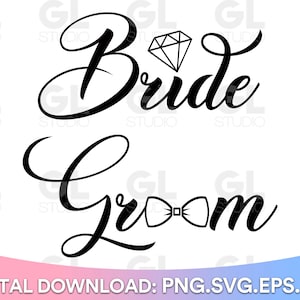 Bride Groom svg, Bride svg, Groom svg, wedding party svg, wedding svg, darling svg, wedding party svg, bridal svg, bride and groom