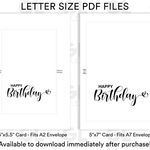 Happy Birthday Printable Card, Envelope Template, Birthday Card ...