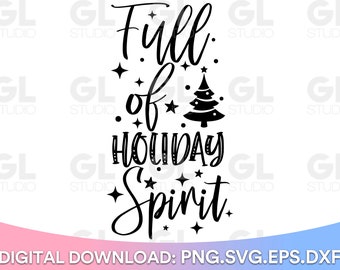 Lleno de espíritu navideño SVG, Bolsa de vino svg, Bolsa de vino de Navidad svg, Vino svg, png, Dichos de vino SVG, Citas de vino svg, Bolsa de vino de Navidad svg