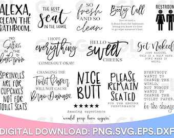 Bathroom Bundle, Bathroom SVG Bundle, Bathroom Quote Bundle, Bathroom svg, dxf, Bathroom Sign SVG, Funny Bathroom SVG, Bathroom Saying svg