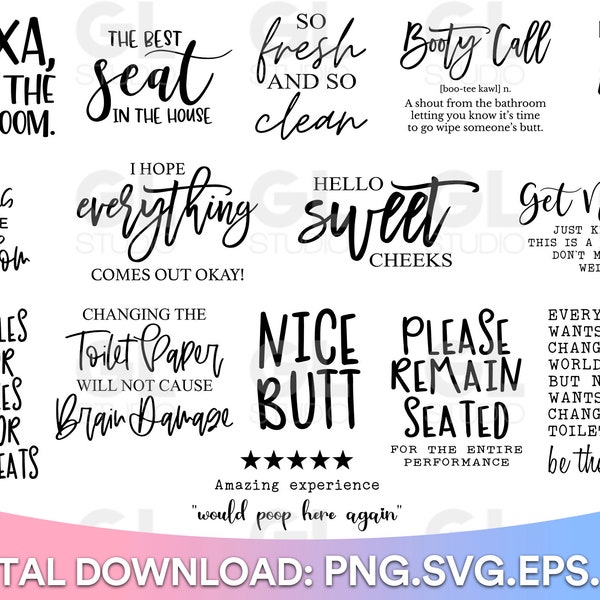 Bathroom Bundle, Bathroom SVG Bundle, Bathroom Quote Bundle, Bathroom svg, dxf, Bathroom Sign SVG, Funny Bathroom SVG, Bathroom Saying svg