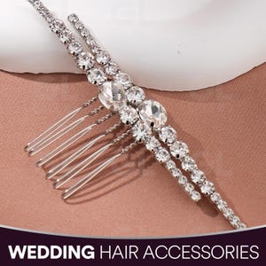 Handmade Silver Floral Bridal Hair Comb: Vintage Wedding Hairpiece, Bridal Rhinestone Headpiece