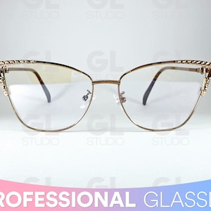 Vintage Cat Eye Reading Glasses, Oversized Cat Eye Glasses, Crystal Accents Frame Reading Glasses, Vintage Cat Eye Reading Eyewear, Eyewear
