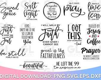 Christian Bundle, Scripture Bundle, Bible Verse Bundle, Bible Quote svg, dxf, png, Religious SVG, Christian svg, Waymaker, Inspirational SVG