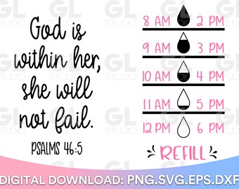 God is in haar ze zal niet falen SVG, Waterfles svg, water tracker SVG, Drink je water SVG, drink up svg, Water Tracker svg, Fitness