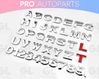 LETTRE Adhesives CHIFFRE 3D METAL Haute Qualité Sticker Auto LETTRE Adhesives CHIFFRE 3D METAL Haute Qualité Sticker Auto