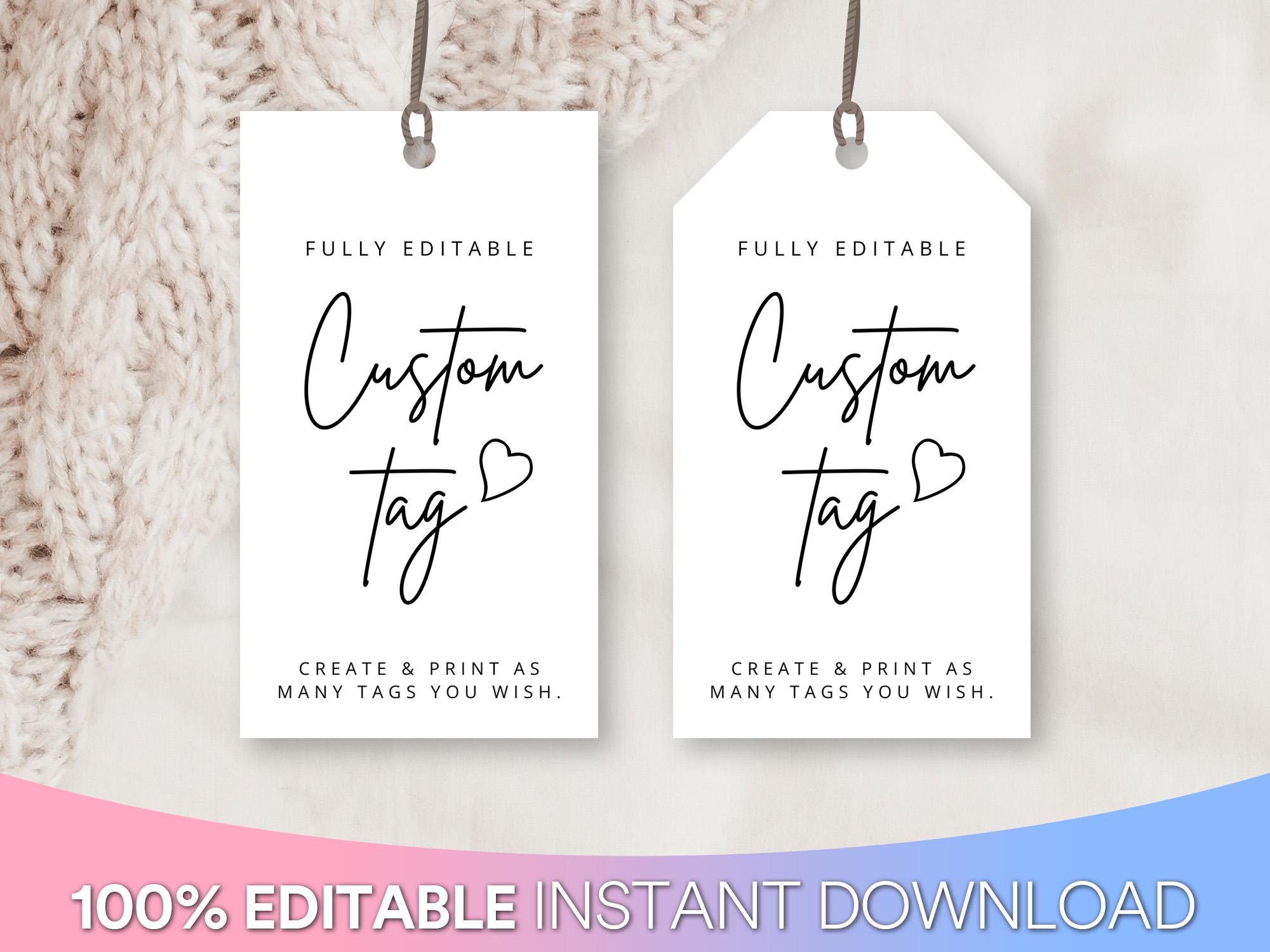 Perfect Tags Design Editable Tags Instant Download, Calligraphy, Custom Tag, Minimalist Tag ...