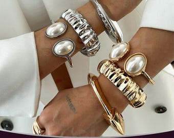 Bracelet Set, Gold Bangles, Wide Bangles, Cuff Bracelets, Chunky Bracelet, Wide Bracelet,Gold Bracelet,Wide Metal Bangles,Wide Gold Bracelet
