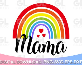 Rainbow Mama svg, Mama SVG, Mama Rainbow svg, Błogosławiona Mama svg, Rainbow Mom svg, dxf, png, Cytat Mamy svg, Życie Mamy svg, Onesie svg, Dziecko svg