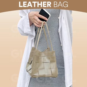 Woven Leather Shoulder Bag, Handmade Leather Tote, Small Woven Purse, Crossbody Handbag, Soft Genuine Leather Bag, Handwoven Leather Bag