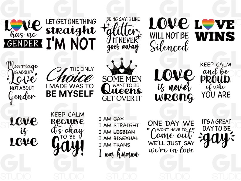 Gay Pride SVG Bundle, LGBT SVG Bundle, Gay svg, Pride svg, Rainbow svg, Gay Pride Shirt svg, Gay Festival Outfit svg, Cut Files for Cricut