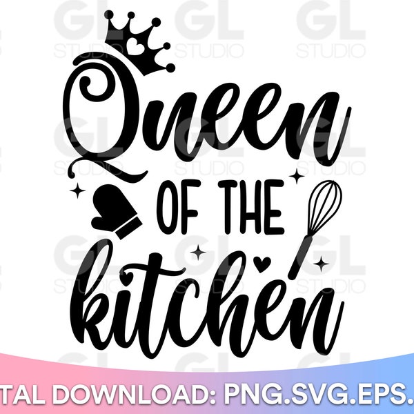 Queen Of The Kitchen SVG, Kitchen svg, Pot Holder svg, Baking svg, Kitchen Quote svg, dxf, png, Kitchen Saying svg, Kitchen, kitchen sign